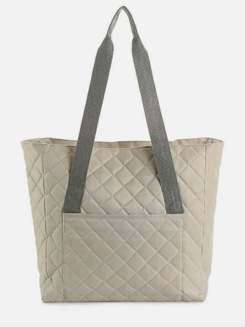 NIP DSW x J.M. Wechter Khaki Gray Quilted Tote | Zipper |Travel Bag | Gym